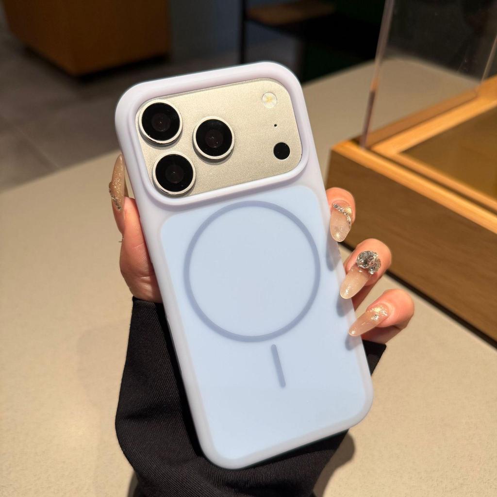 Чехол для iPhone 17 Pro Max: Двухцветный жидкий силикон, Магнитный, Ударопрочный для Apple 16/15