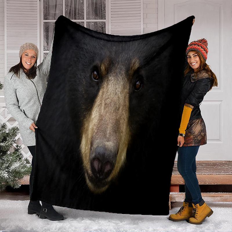 Black Bear Family Throw Blanket Perfect All Seasons Soft Comfortable Sofa Office Naps Travel Birthday Gift Christmas Present