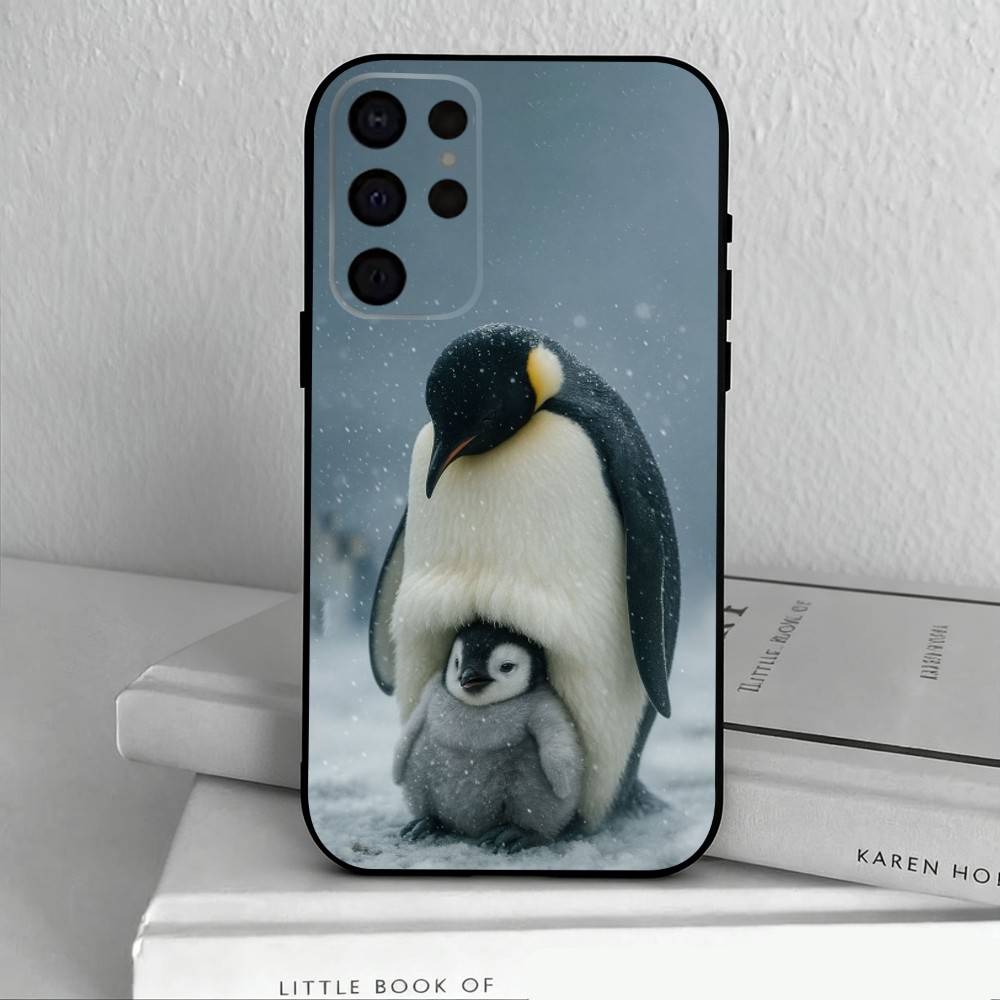 Animal P-Pingu Penguin Phone Case For Samsung S25,24,23,22,30,21,10,9,Ultra,Plus,Lite,FE,4,5 G Soft Black Case