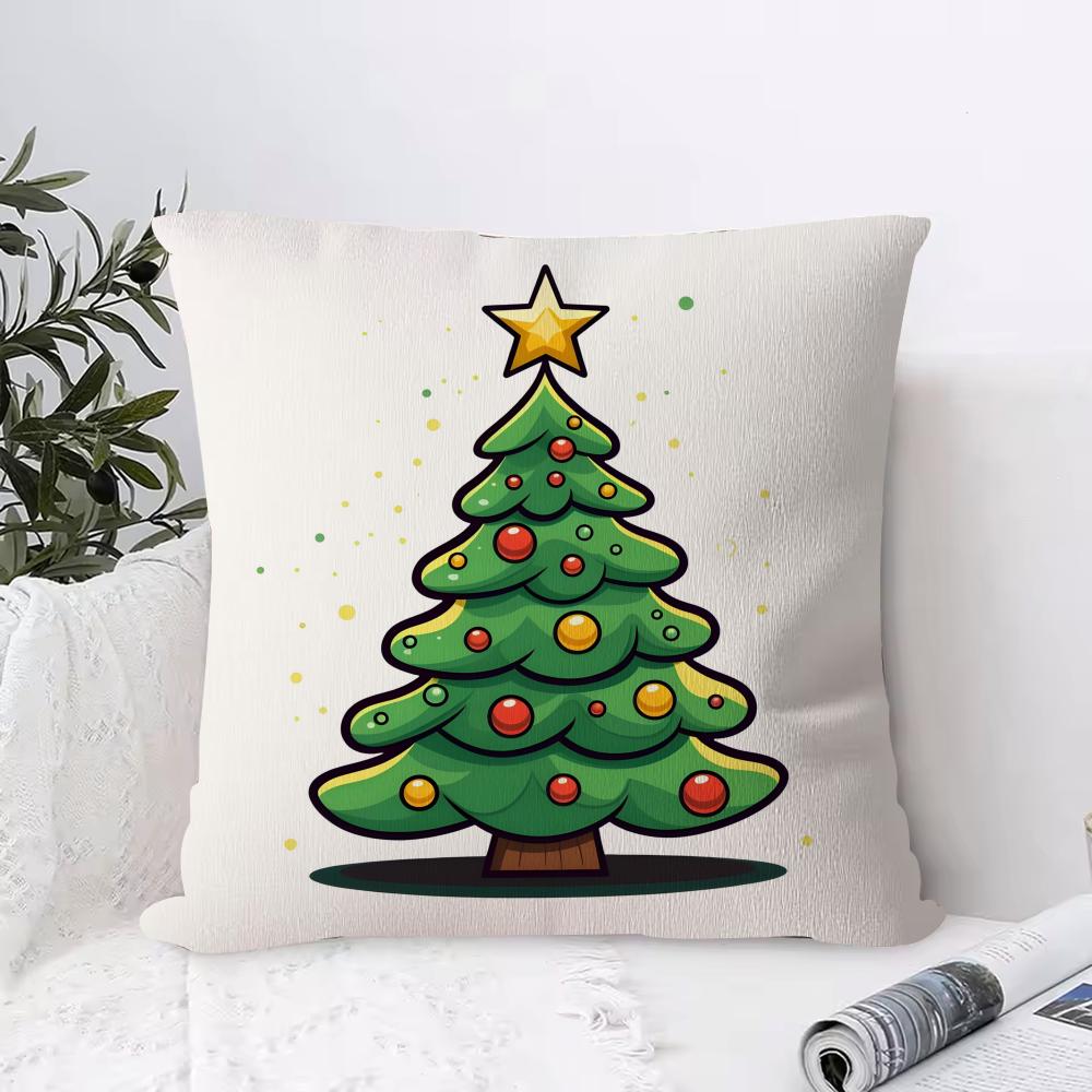 C-Christmas treeS Pillow Case Square Pillow Bedroom Sofa Leisure Comfort Cushion Living Room Home Decoration