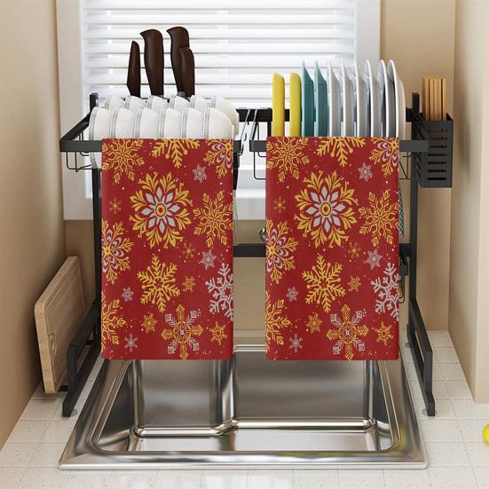 60x40 см рождественское кухонное елочное волокнистое полотенце Снеговик Гном Снежинка сверхтонкое водопоглощающее прямоугольное ультрамягкое