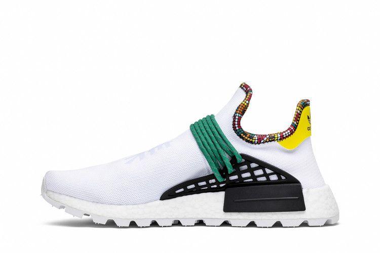 Мужские кроссовки adidas NMD Hu Pharrell Inspiration Pack Белый Обувь Белый/Ярко-зеленый/Ярко-желтый