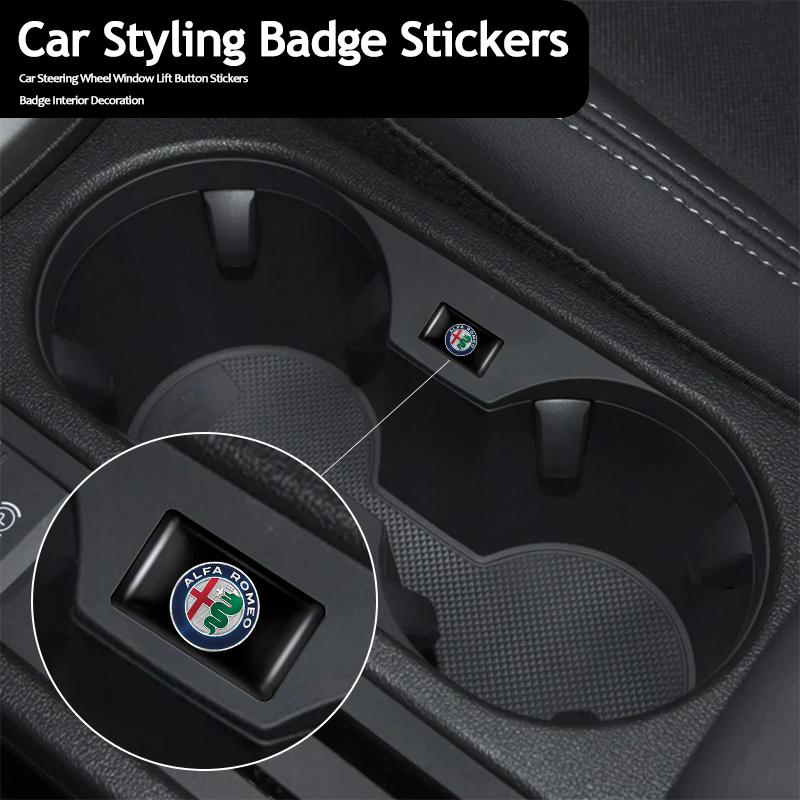 10Pcs 3D Car Styling Steering Wheel Sticker Accessories For Alfa Romeo 159 156 147 Mito Giulia Giulietta Tonale rdx855