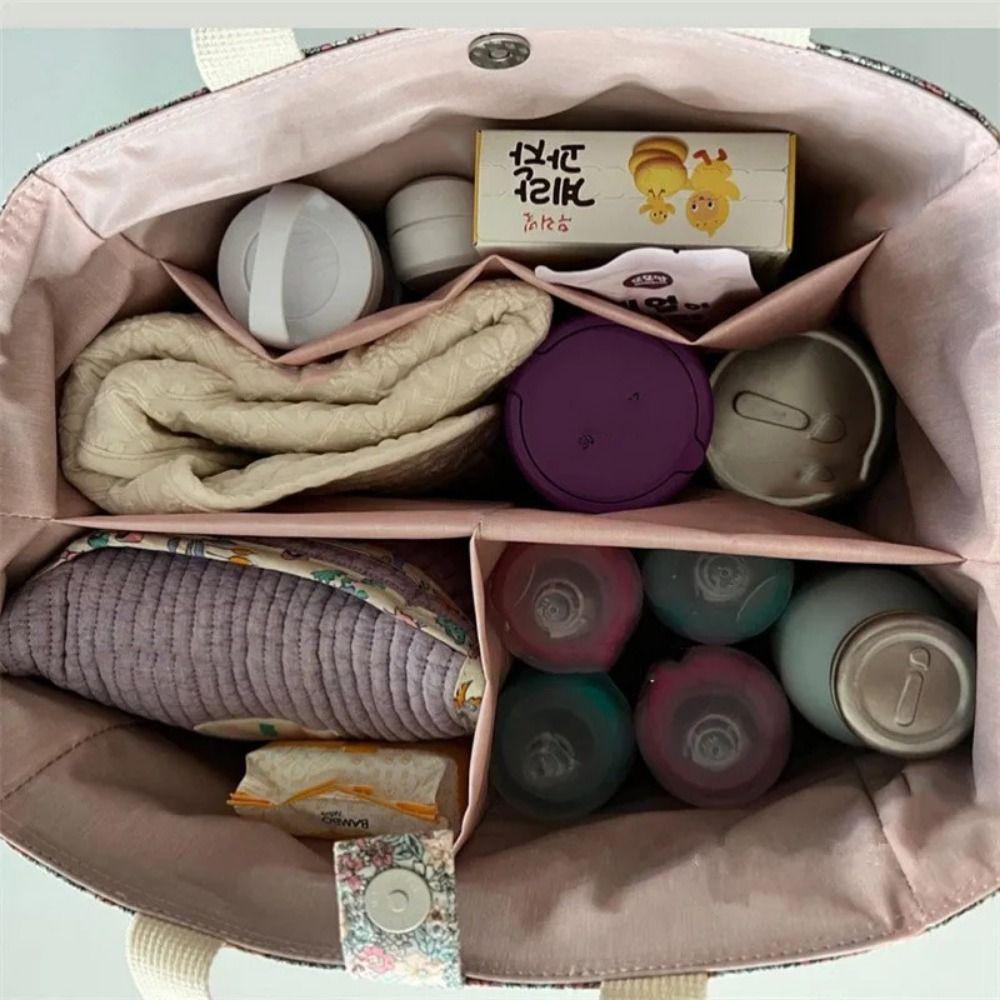 Large Capacity Mummy Baby Bag Floral Printing Storage Bag Portable Diapers Stroller Bag Baby Care
