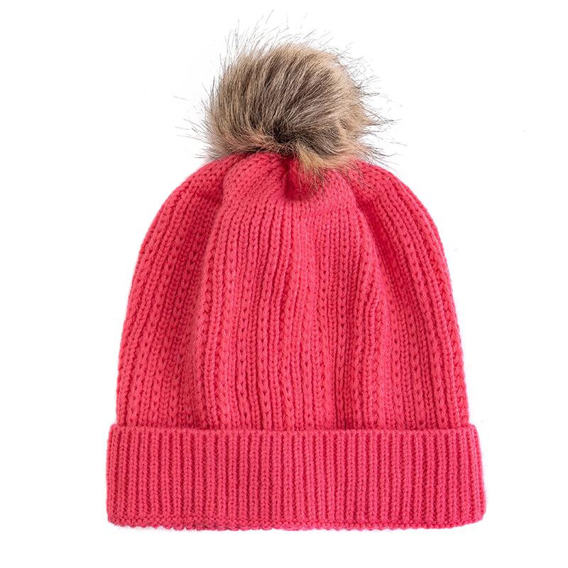 New Candy Colors Winter Hat Women Pompoms Hat Soft Trendy Beanie Hat Basic Daily Leisure Cap