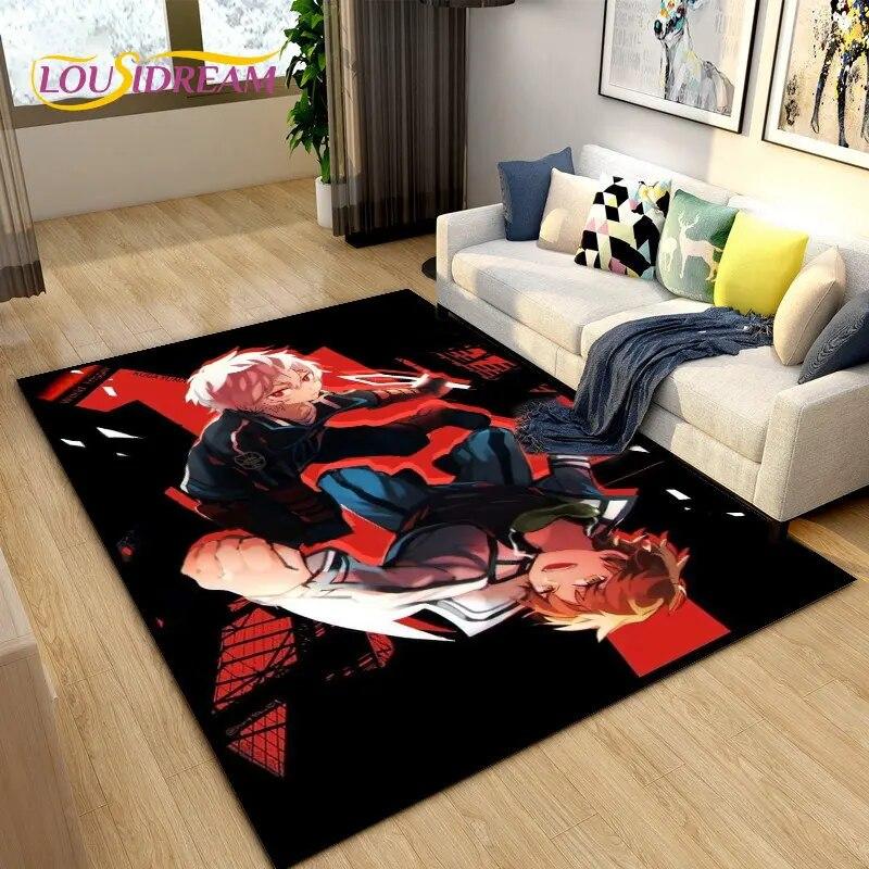 World Trigger Аниме Мультфильм Коврик, Коврик для гостиной Спальня Диван Коврик Украшение, Дети играют Нескользящий напольный коврик