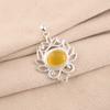 Желтый камень Кошачий глаз Ювелирное изделие из штампованного серебра 925 пробы Ручной работы Женский кулон CP-1-42