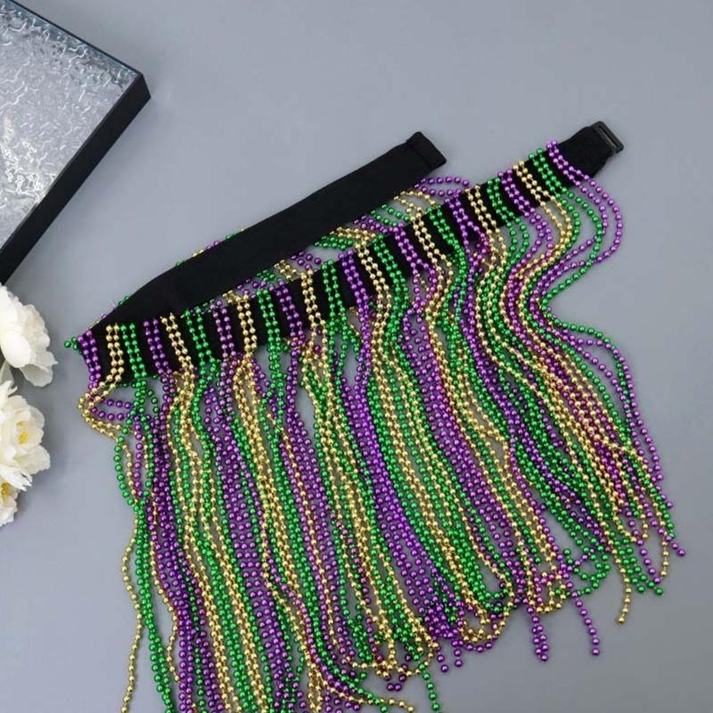 Three Color Beaded Skirt for Carnivals Halloween and Themed Parties Quick Assembly Design Stage Shows Photography Event