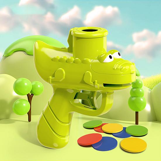 Мультяшная игрушка-пусковая установка с крокодиловыми дисками с 15 дисками EVA, открытый сад, задний двор, лужайка, детский летающий диск, шутер, игра для малышей, подарок для мальчиков и девочек