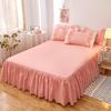 Ruffled Bed Skirt: Non-Slip One-Piece Dust Cover for Girls, Sizes 1.5 & 1.8