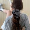 Gray/Grey Bow Circle Large Intestine Hair Band for Women - High-Grade Ponytail Bun Decoration