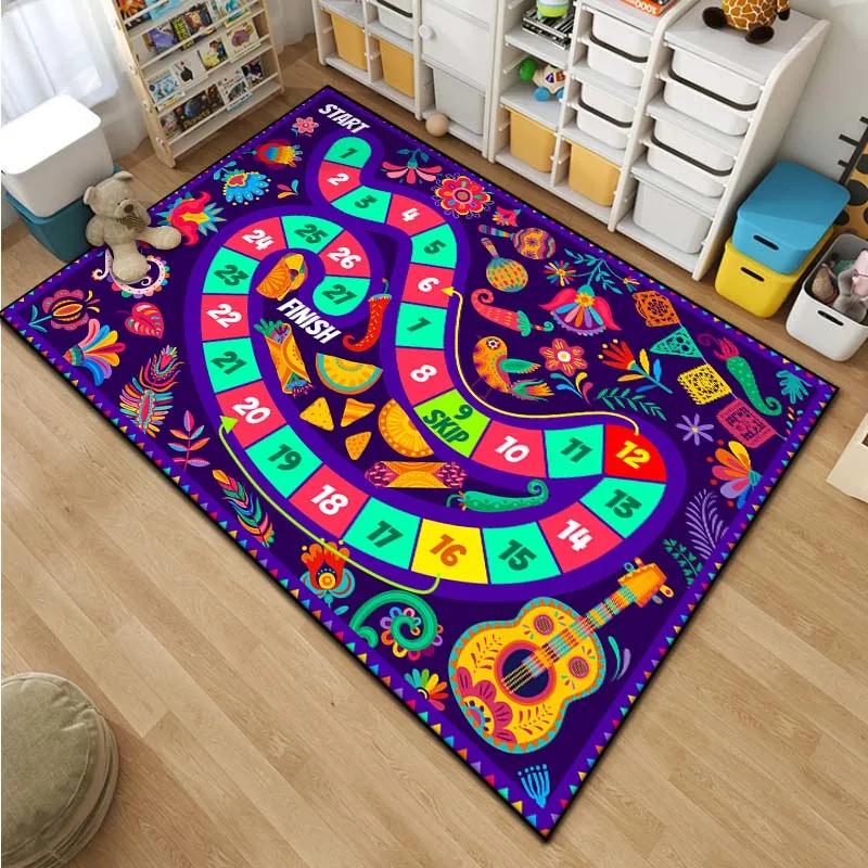 Мультяшный узор для настольной игры «Змеи и лестницы» Ковер для гостиной, спальни, прикроватный коврик, коврик для пола в ванной комнате 15 размеров Игровые коврики для детской комнаты