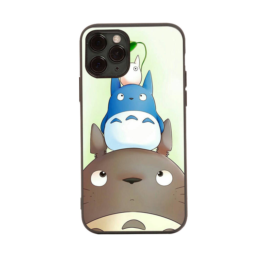 Чехол для iPhone 16 15 Plus 14 13 12 11 Pro 8 7 6S 6 SE 5S X XR XS Max Realme C30 C33 C31 9I Black Sofe Cover WI53 Totoro