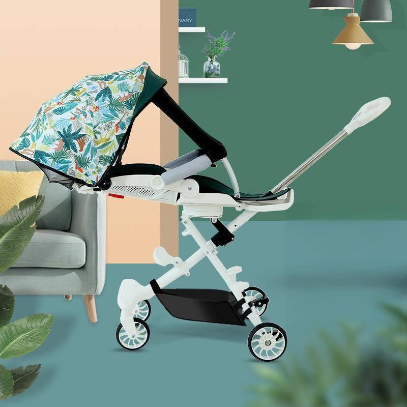 Ultra Stroller Kids Lightweight Foldable Convertible Seat One Rotation Button