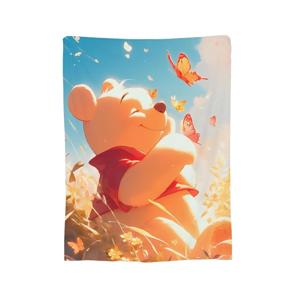 Bear Cartoon Winnie the Pooh Blankets Flannel Awesome Soft Throw Blankets for Bedding Lounge Summer,