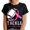 Tackle Breast Cancer Survivor Pink Ribbon Football Womens T-Shirts Top #TA-188