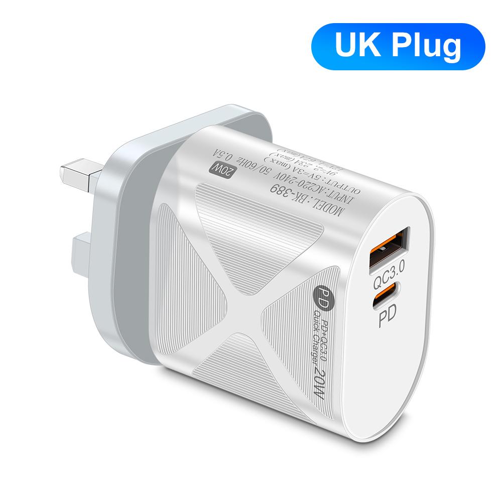 20 Вт быстрое зарядное устройство USB C PD QC 3.0 универсальное зарядное устройство для iPhone Samsung Android - портативное, компактное, сертифицированное безопасное