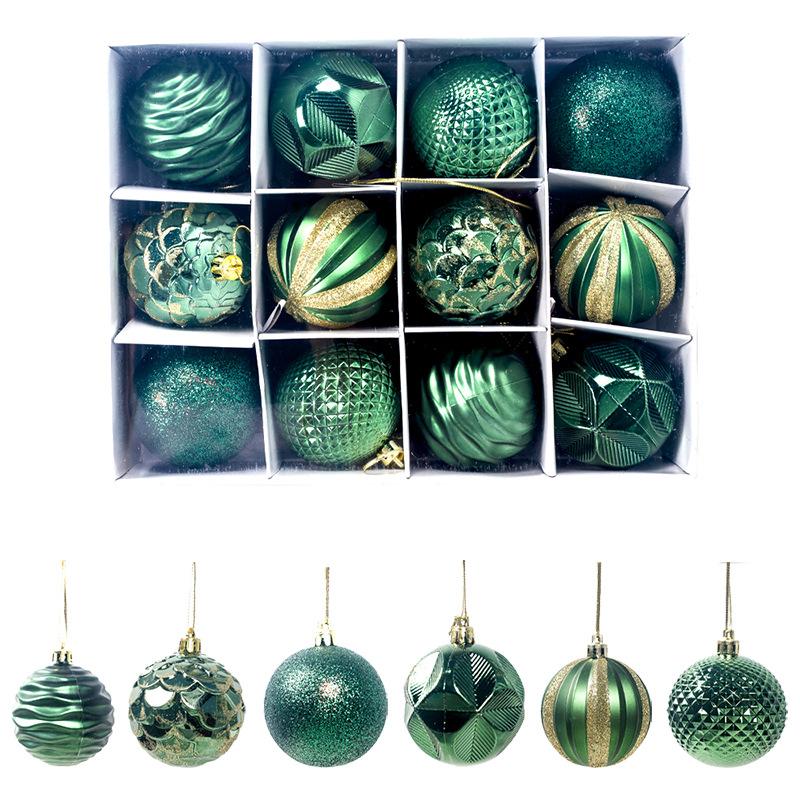 12pcs / Set 6Colors 6cm Christmas Ball Tree Decorated Diameter Christmas Ball Decorated Gift Pendant