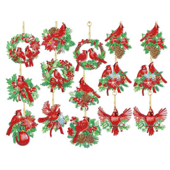 15 шт. рождественский брелок для ключей со стразами, набор для самостоятельной росписи, украшение для детей, семейный набор «Горячая корова какао»