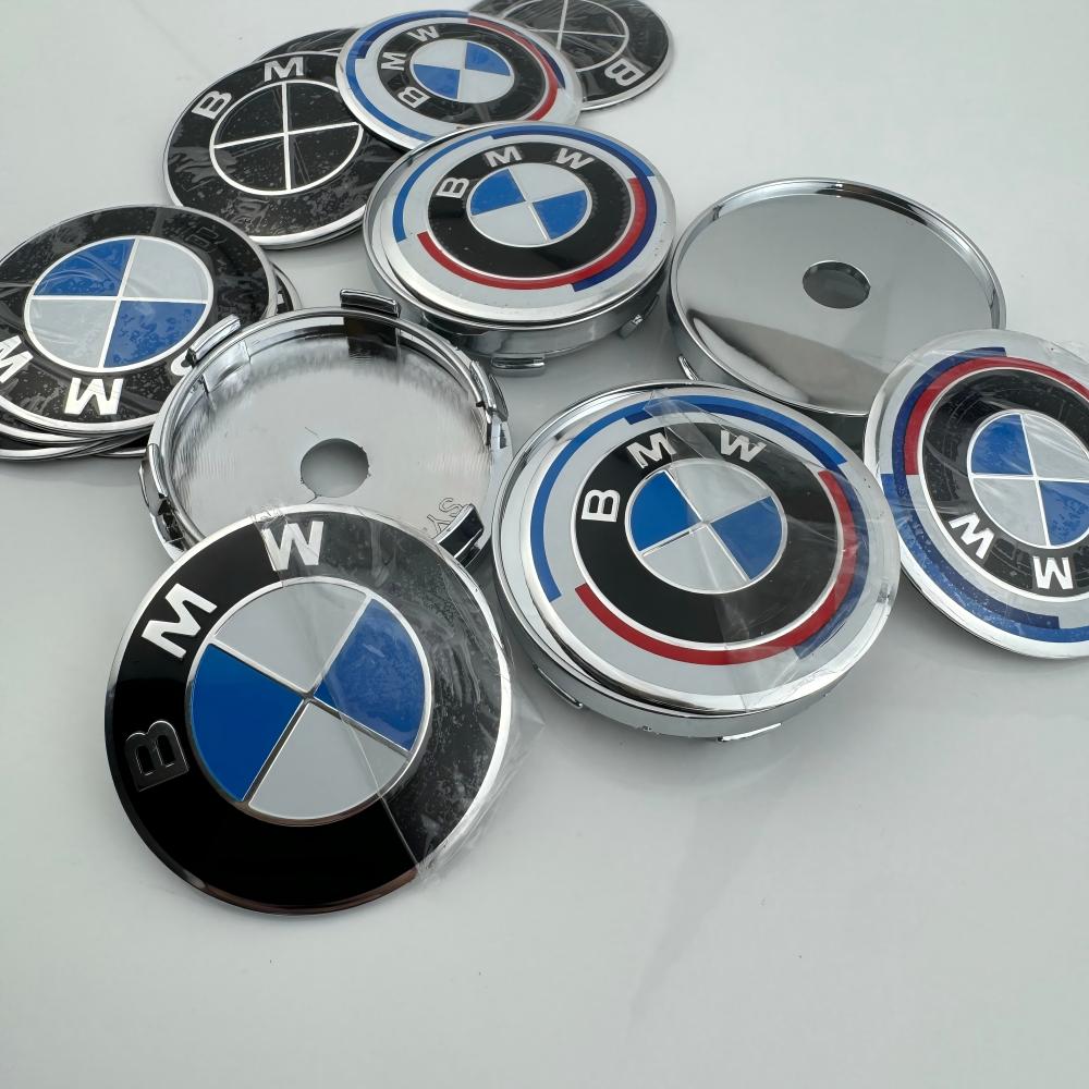 ta20-4pcs 60MM 68MM 50th Anniversary Car Wheel Hub Center Cap Cover For BMW M E46 X1 X2 X3 X4 X5 X6 F48 G01 E84 E83 F30 G30 G32 G01