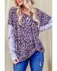 Azura Exchange Leopard Print Drop Shoulder Patchwork Sleeve Top