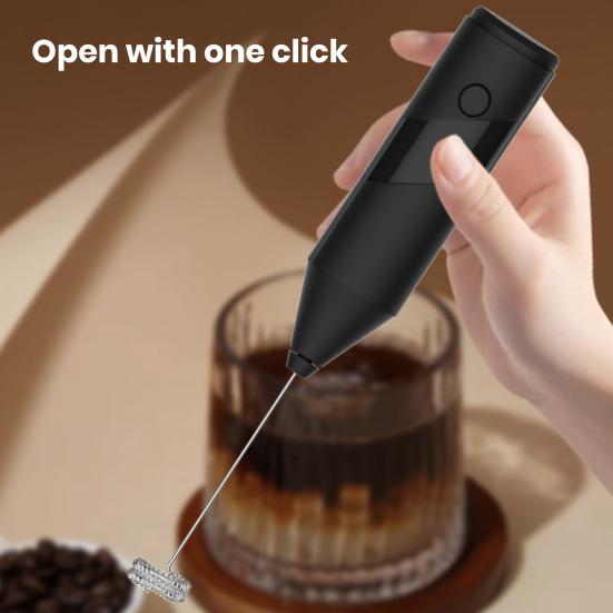 Ручной миксер, вспениватель молока со смесительной головкой из нержавеющей стали, долговечный аккумулятор, эффективный венчик для взбивания, миксер для напитков, мини-пенообразователь для латте, капучино