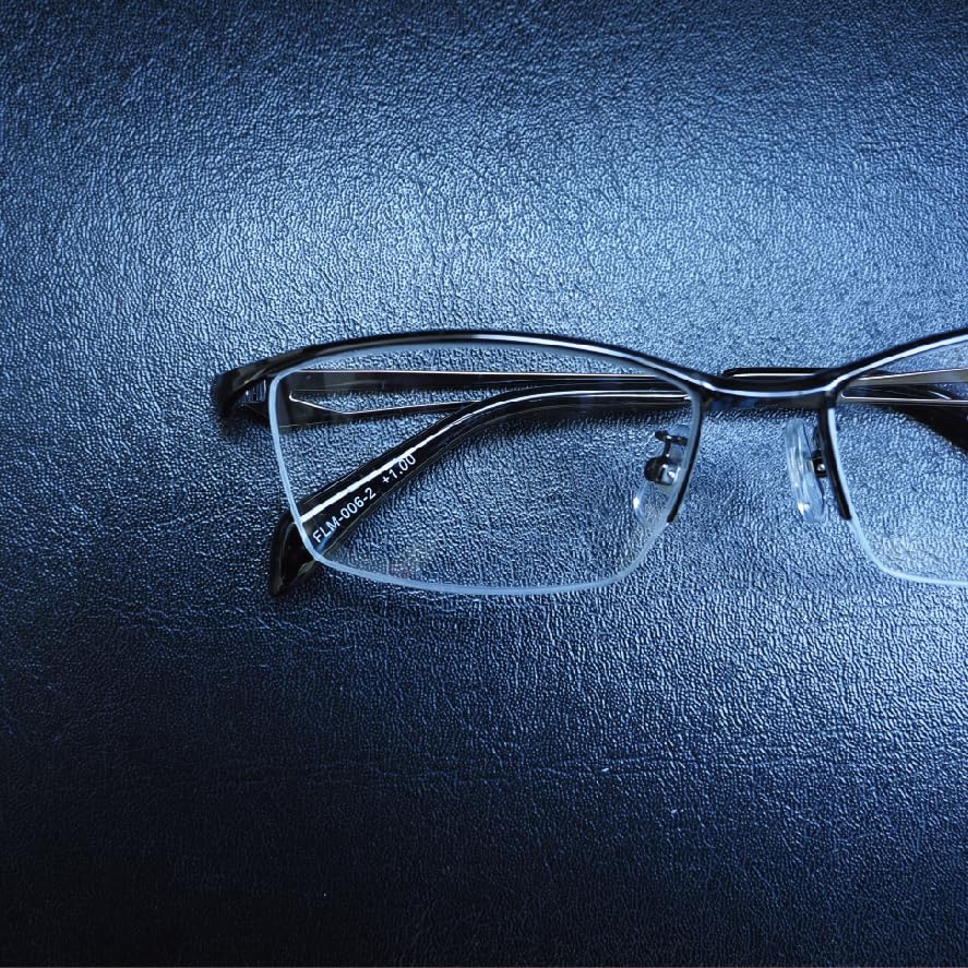Очки для чтения Стильные очки для чтения Nyroll Gunmetal Sabae Пакет планирования Включен Футляр Включен [FEELLIFE] Мужские FLM-006-2 +1.00