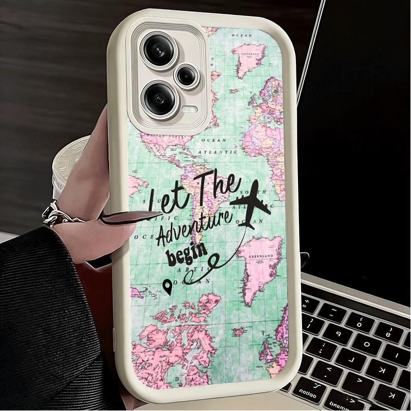 Travel Map Artistic Pattern Soft Phone Case for Xiaomi Redmi Note 15 14 13 12 11 Pro Plus 10S 11S 4G 11T 5G Shell Silicone Funda