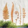 5pcs Rusty Fern Potted Plant Decoration Garden Stakes Metal Outdoor Courtyard Yard Art Decoration Country Garden Iron Sculpture