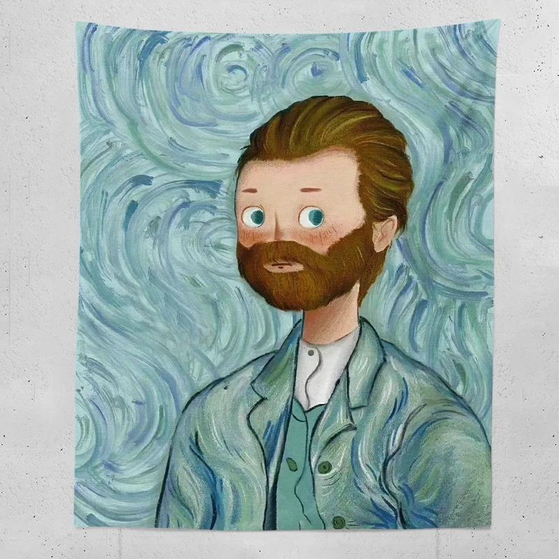 Hand Painted Cute Mona Lisa Decorative Tapestry Home Wall Decoration Office Living Room Tapestry