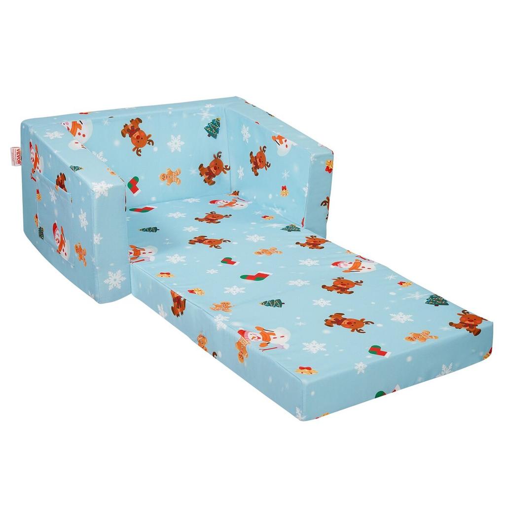 Baby Chair Foldable 2-in-1 Baby Lounger Couch Cartoon Kids Sofa Pink