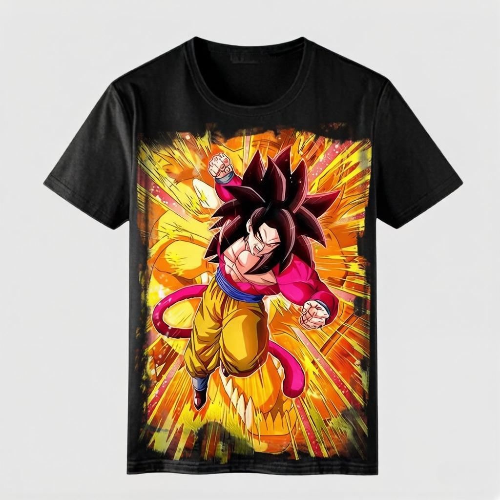 Super Saiya Seven Dragon Ball Print Tshirt Casual Cool Shortsleeved Tshirt Casual Comfortable Parentchild Outfit
