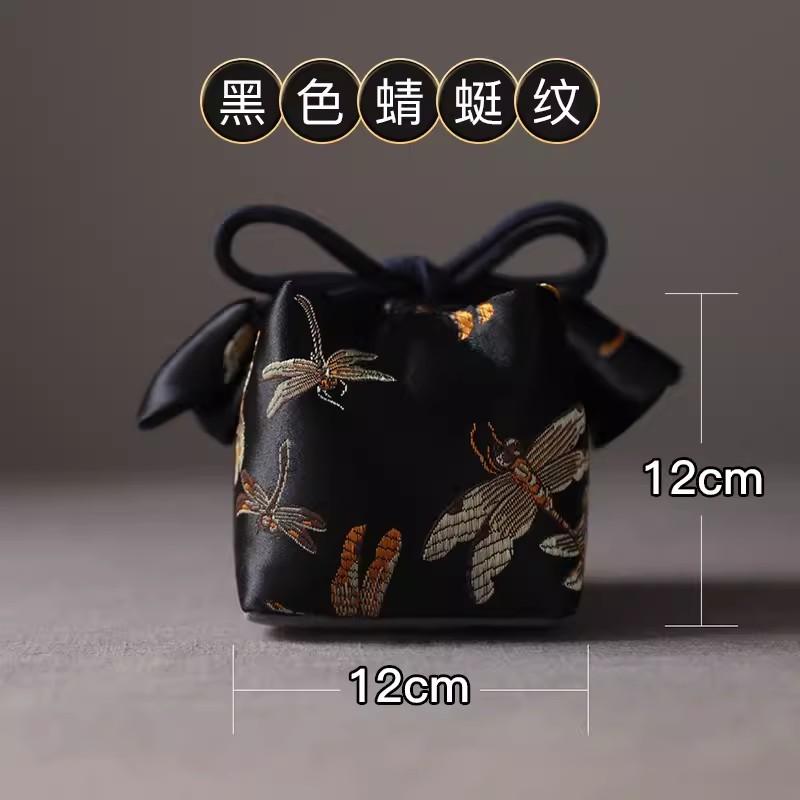 Утолщенная сумка для хранения ручной работы, дорожная сумка, чайница, чайная чашка, чайный сервиз, средняя тканевая сумка для чайника, чайный аксессуар, вышитая сумка