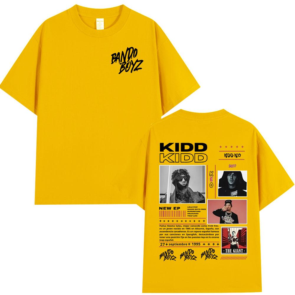 2026 Рэпер Kidd Keo Bando Boyz Тур Мерч Футболки Мужская Мода Хип-Хоп Футболка Летняя Повседневная Хлопок Оверсайз Футболки