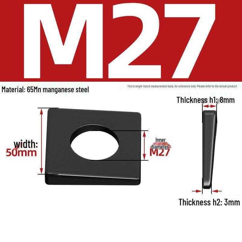GB852 Черненая квадратная фасонная шайба для двутавра M6/M8/M20/M24/M30