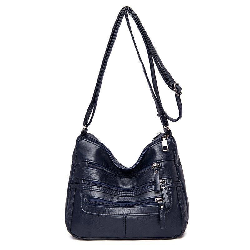 Women's Soft Leather Large Capacity Shoulder Bag Crossbody Bag for Middle-Aged Mother Bag
