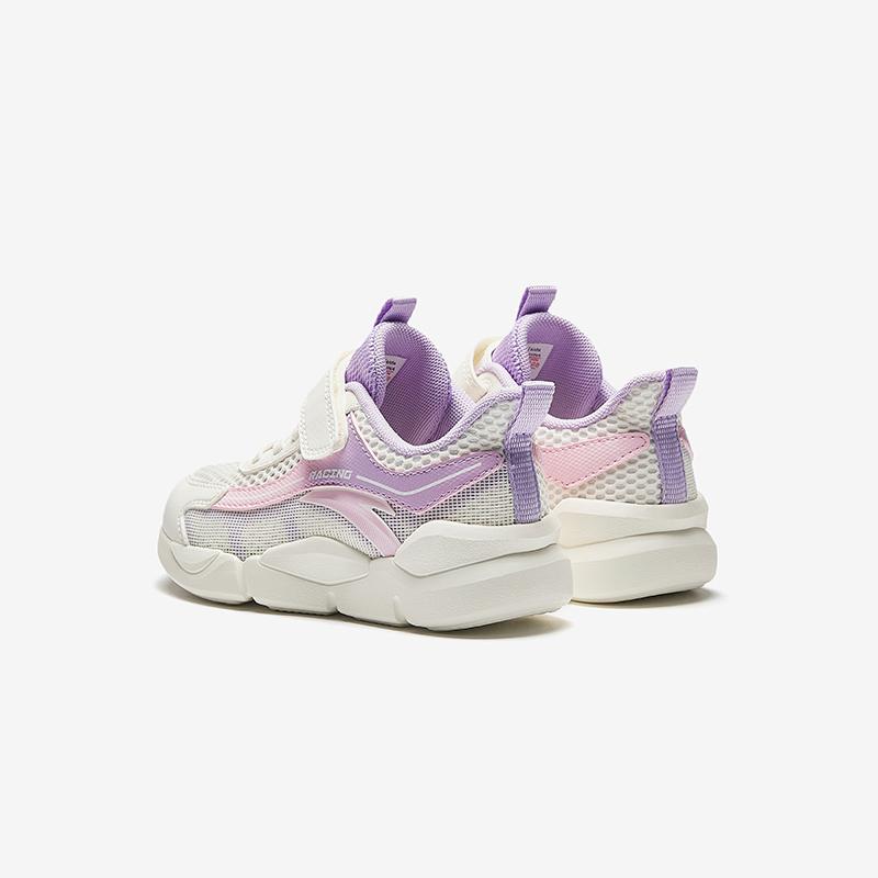 Anta Soft Comfortable Lightweight Versatile Big Mesh Upper Shoes Kids Running Shoes White Pink Purple A22529966