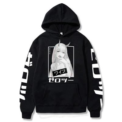 Аниме Darling In The Franxx Zero Two Hoodies Men Casual Harajuku Streetwear Pullover Autumn Y2K Oversize Hooded Sweatshirt Tops