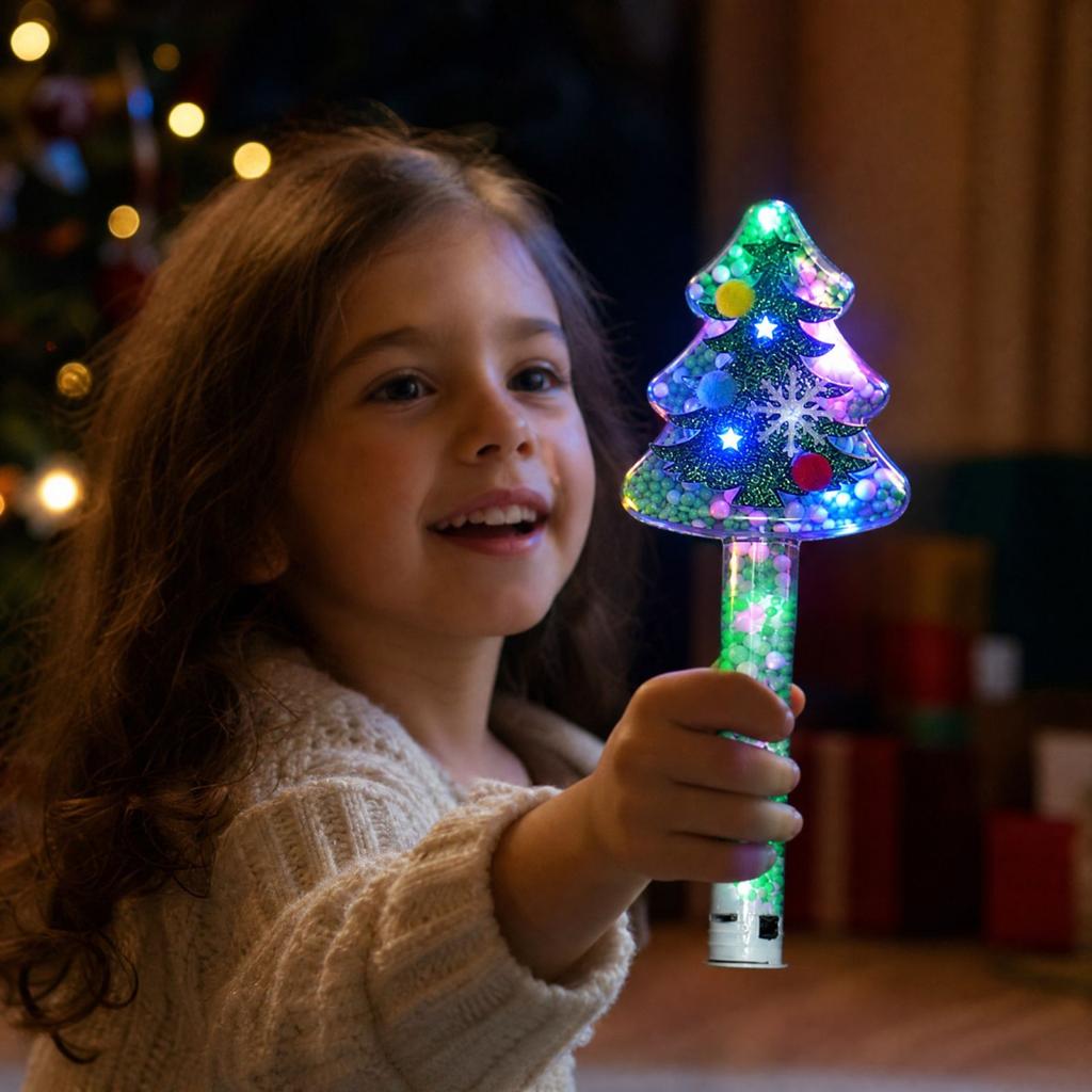 Handheld Light Up Christmas Tree, Glowing Holiday Wand for Christmas Celebrations