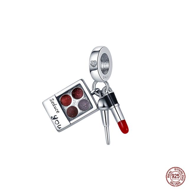 Новые стерлингового серебра 925 пробы красного цвета, подвески в форме сердца, бусины, ювелирные изделия на удачу, подарки