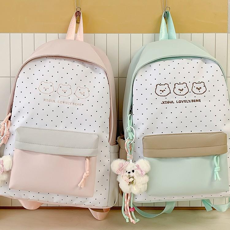 Schoolbag student schoolbag is small, fresh and cute, contrasting color student backpack, new high-value girl high school junior high school schoolbag