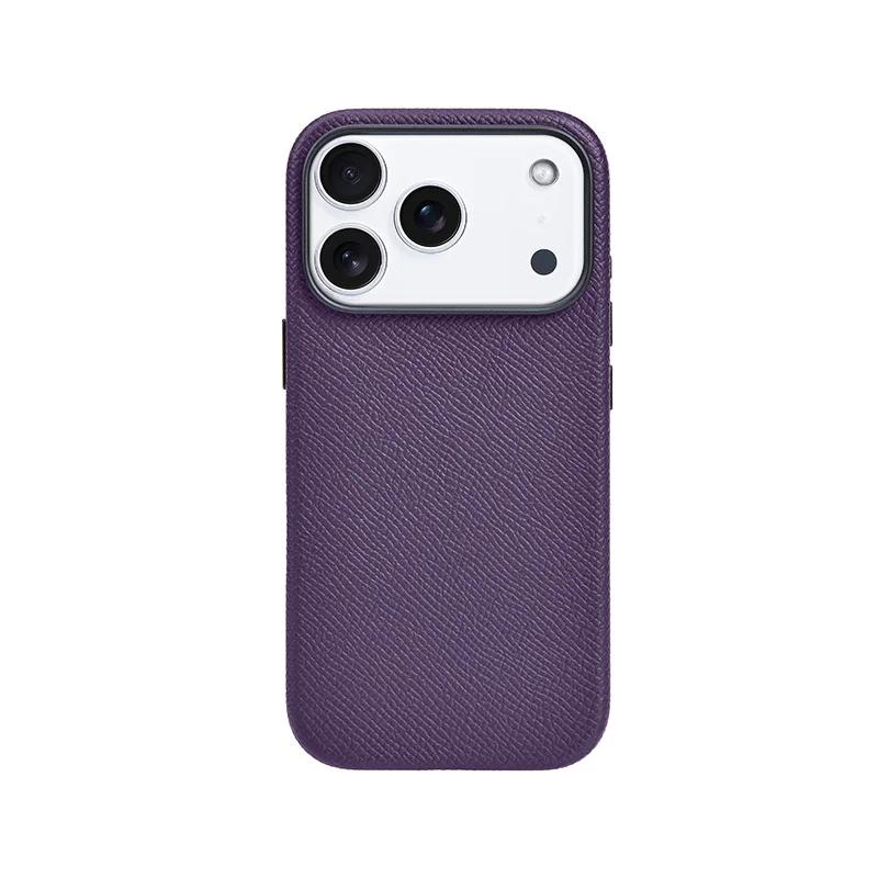 Деловой Чехол-Накладка с Высокой Текстурой из Натуральной Кожи для IPhone 17 Pro Max 17 Air 17 Pro, Безопасный для Кожи, Магнитная Зарядка, Защита от Падений