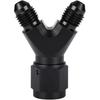 4AN Female to Dual 4AN Male Y Block Fitting Splitter Adapter Union Aluminum Black