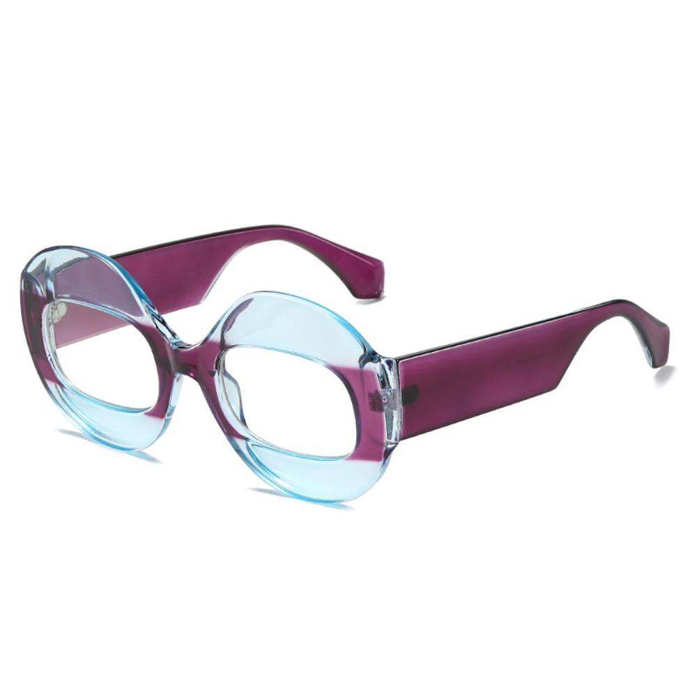 PC Sunglasses Goggles Color-block Gradient Lenses Big Frames Shades UV400 Block Glare UV Protection Sun Glasses Women Fashion