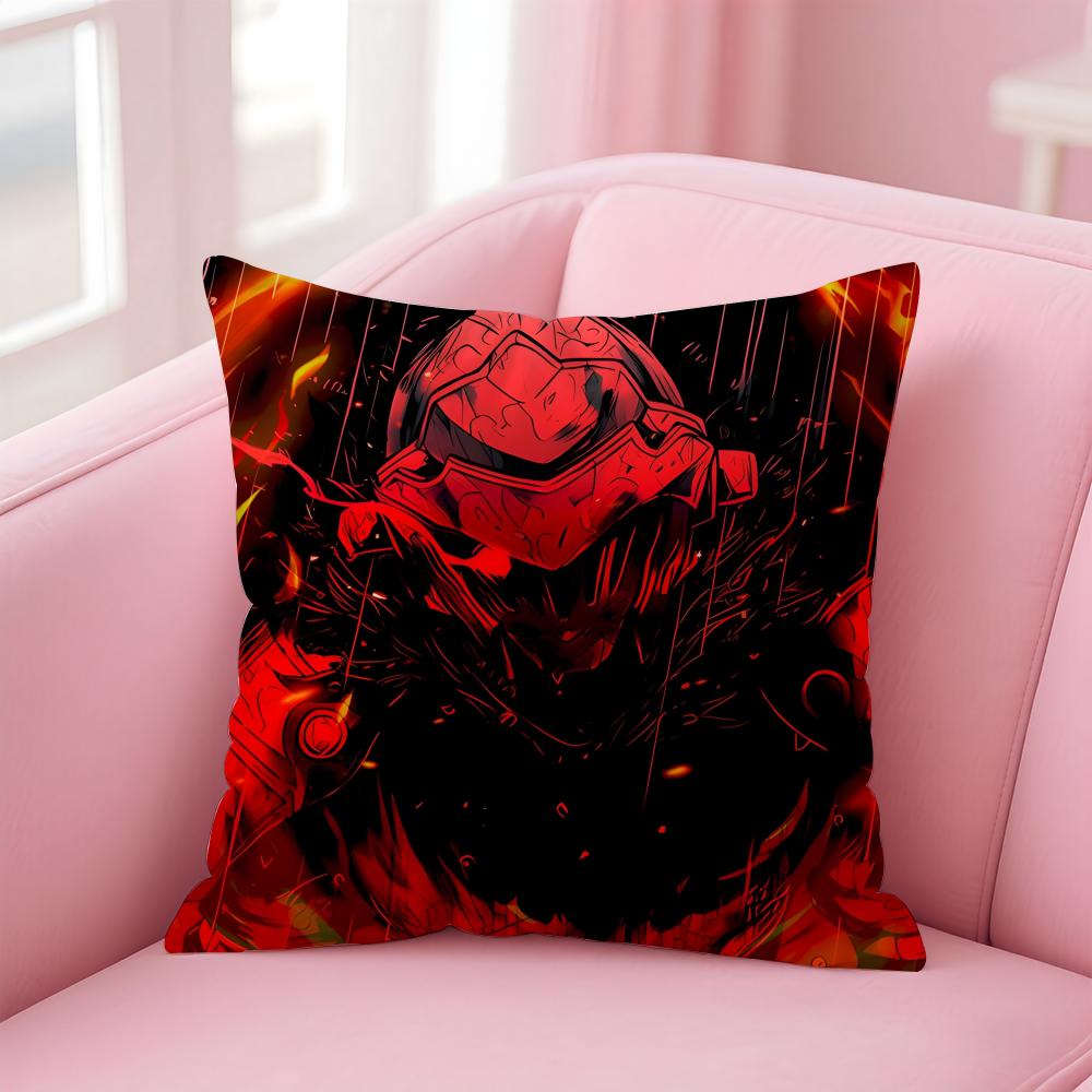 Handsome Anime Goblin SlayerCartoon Cushion Cover Pillow Case Soft Skin Friendly Fabric Concealed Zipper