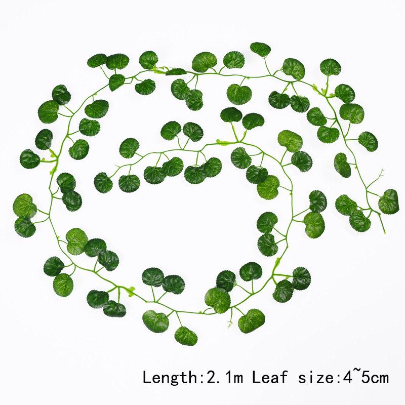 Grape 1PC Bar Decoration Foliage Leaves Home Ivy Leaves Wedding Artificial Plants Green Vine 2M Long Parthenocissus  Handmade