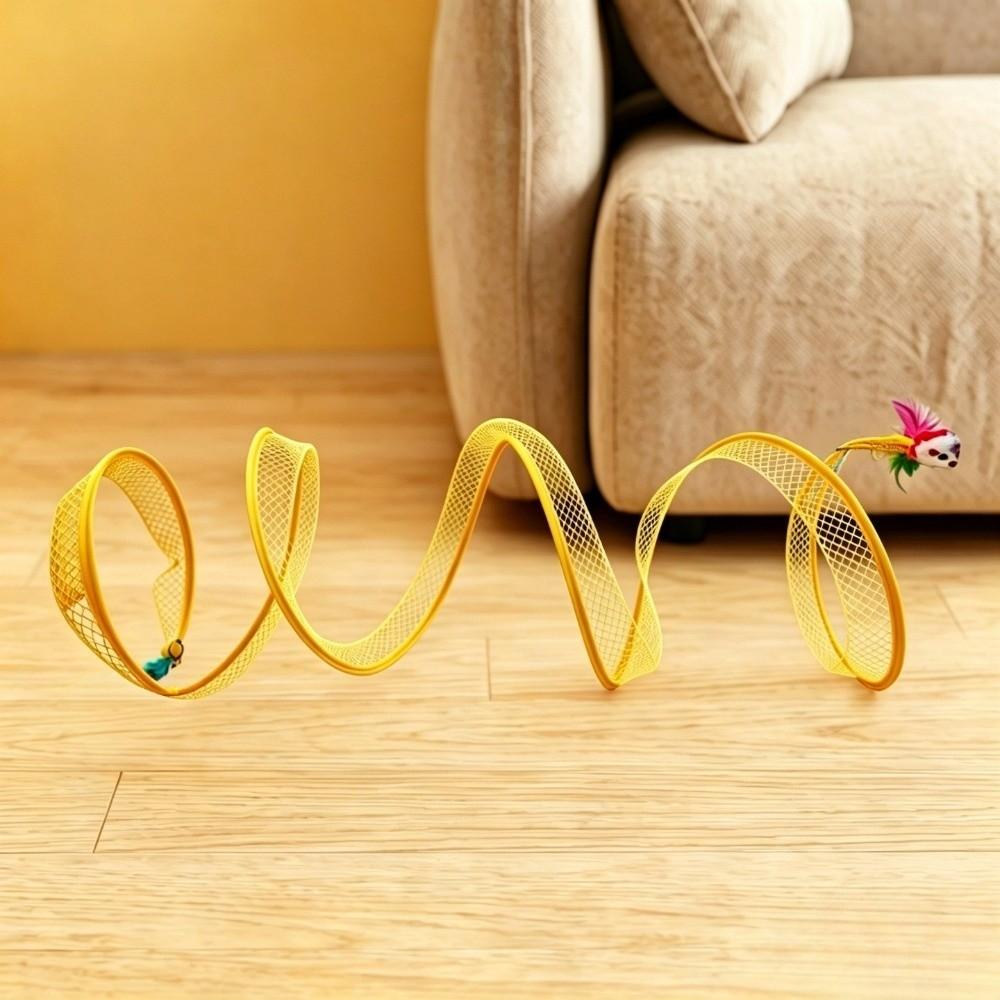 Flexible Spiral Structure Kitten Play Tunnel Interactive Cat Tunnel Kitten Exercise