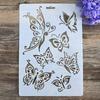 1pc 25.4x17.78 Cm Butterfly Drawing Stencil, Colorful Flying Butterflies Craft Template, Creamy White Plastic Material for DIY Art Projects