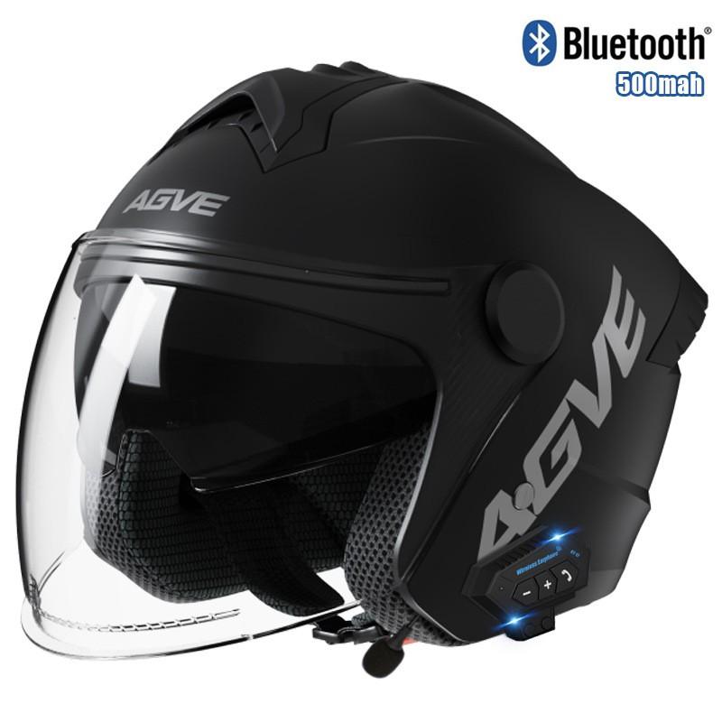 3C Certified Motorcycle Half Helmet Bluetooth Dual Visor Men Women Commuter Scooter