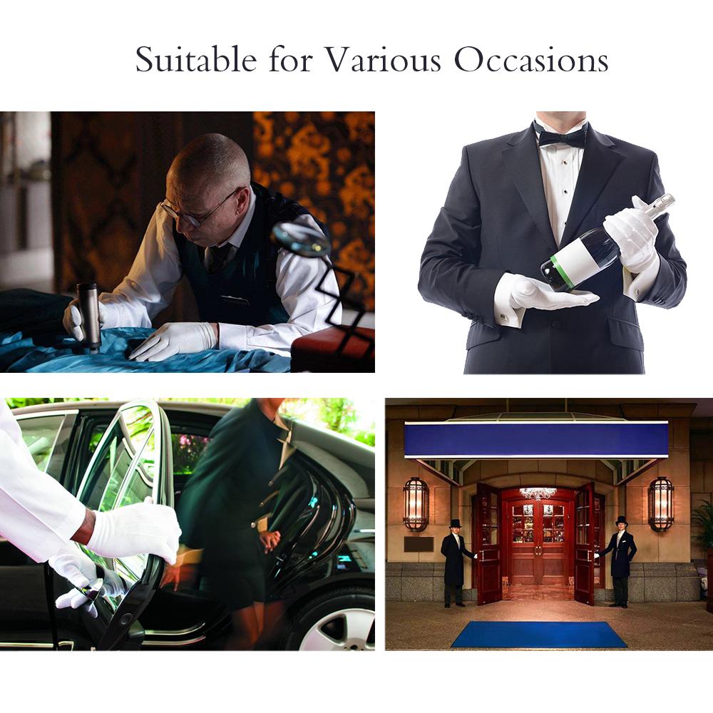 12 Pairs Cotton Gloves Breathable Soft Skin Friendly Work Cosmetic Moisturizing Jewelry Inspection Gloves